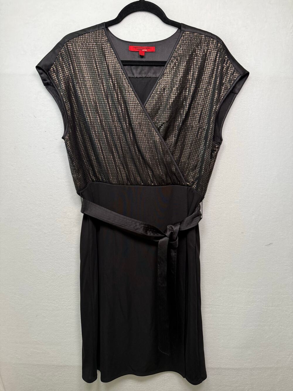 Narcisco Rodriguez for Design Nation Black Sequin Dress, Size Large